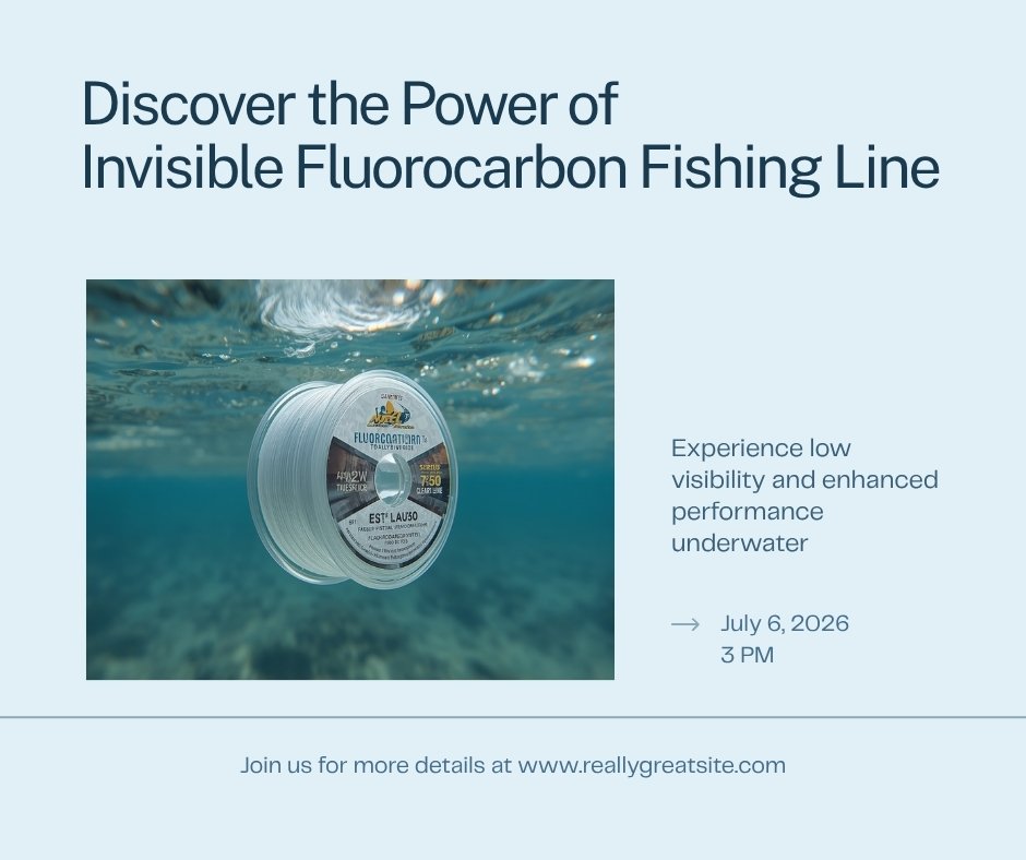 Invisible fluorocarbon fishing line underwater