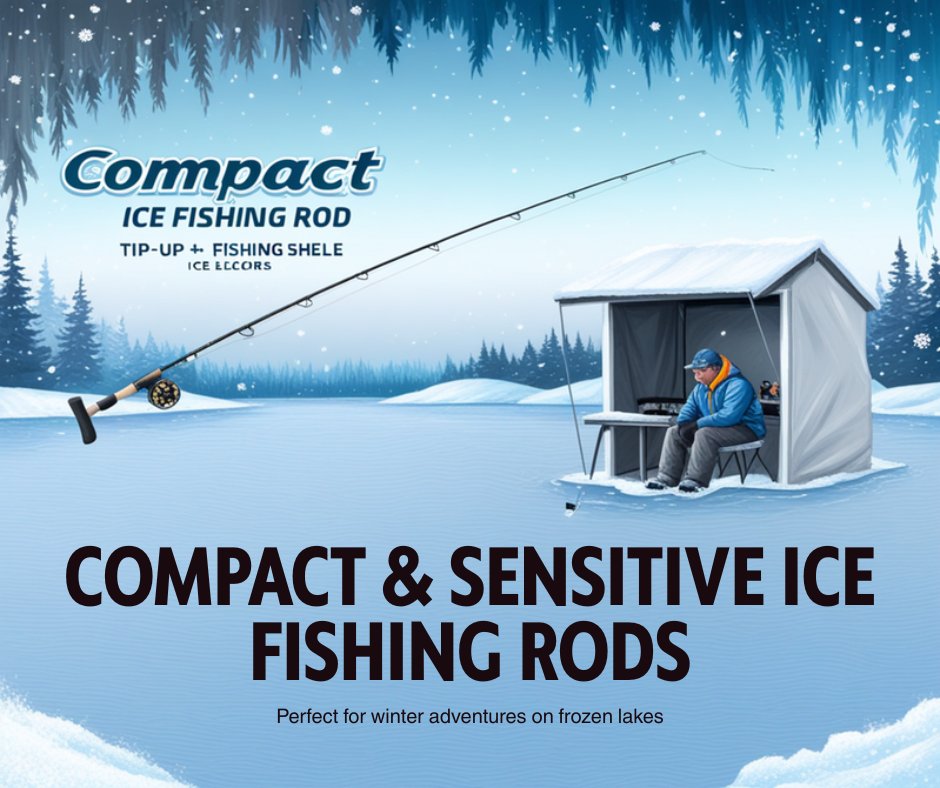 Ice fishing rods for frozen lakes