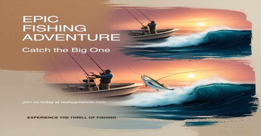 Offshore saltwater fishing action