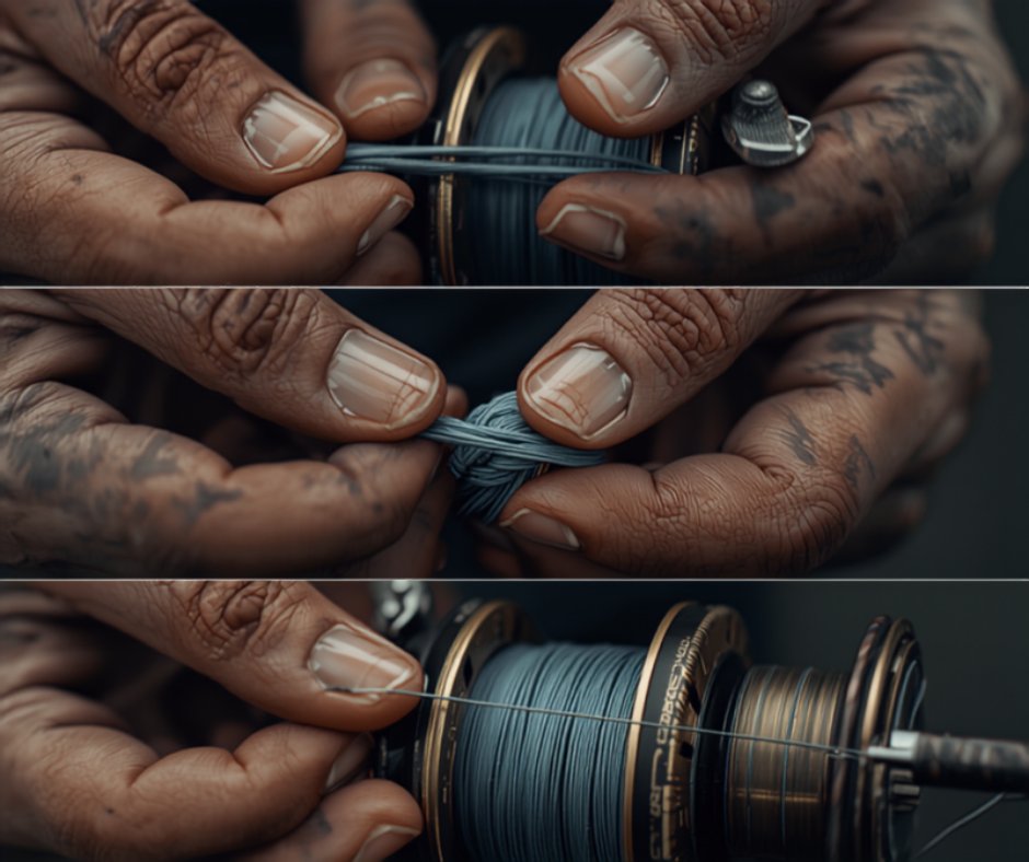 Spooling fishing line onto a reel